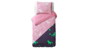Glow in the dark dekbedovertrek - Unicorn 140/200/220cm + 1 sloop