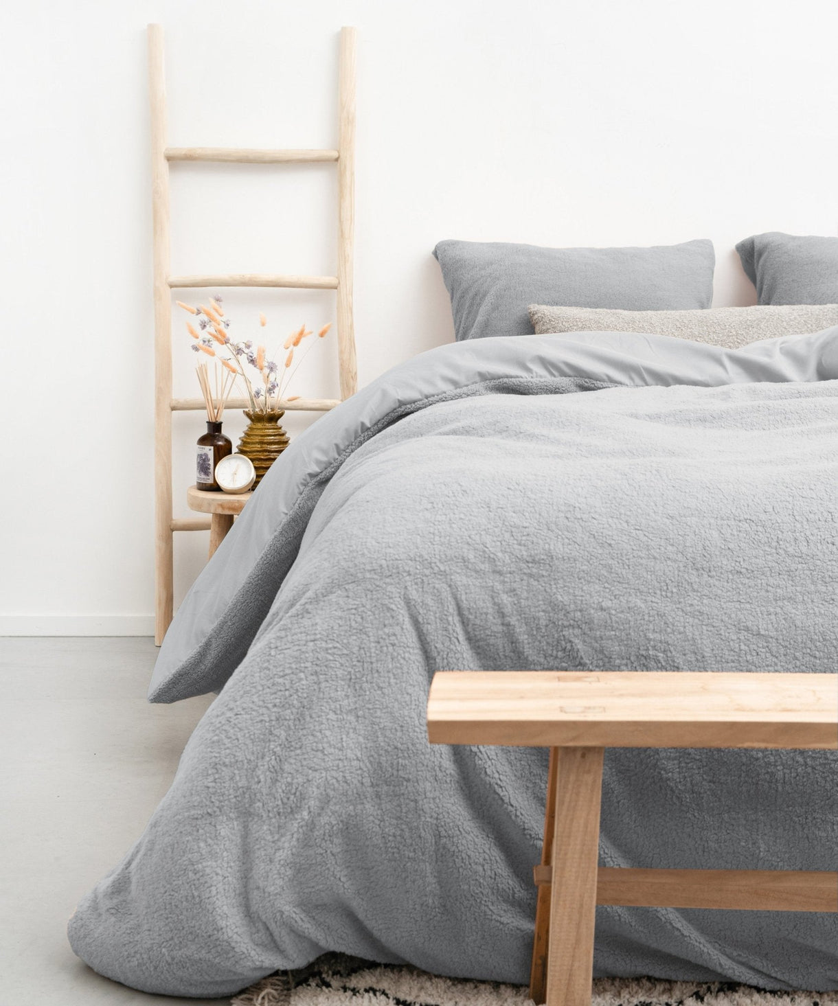 Dekbedovertrek Teddy Grijs - 240 x 220 cm + 2 slopen
