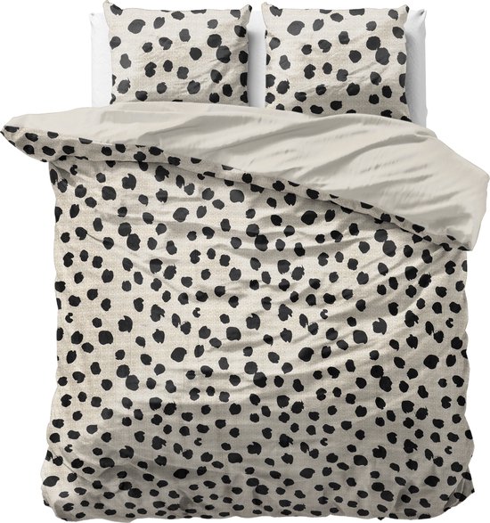 Sleeptime love for sleep printed velvet stip cream - Maat (lxb) 140x200/220