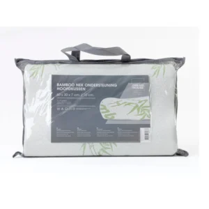 Bamboe Neksteun Kussen - 50 x 30 x 7/10 cm - Wit