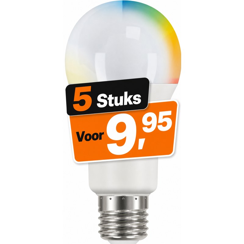 ENERGIZER SMART RGB Led lamp GLS E27 9W (Set van 5)